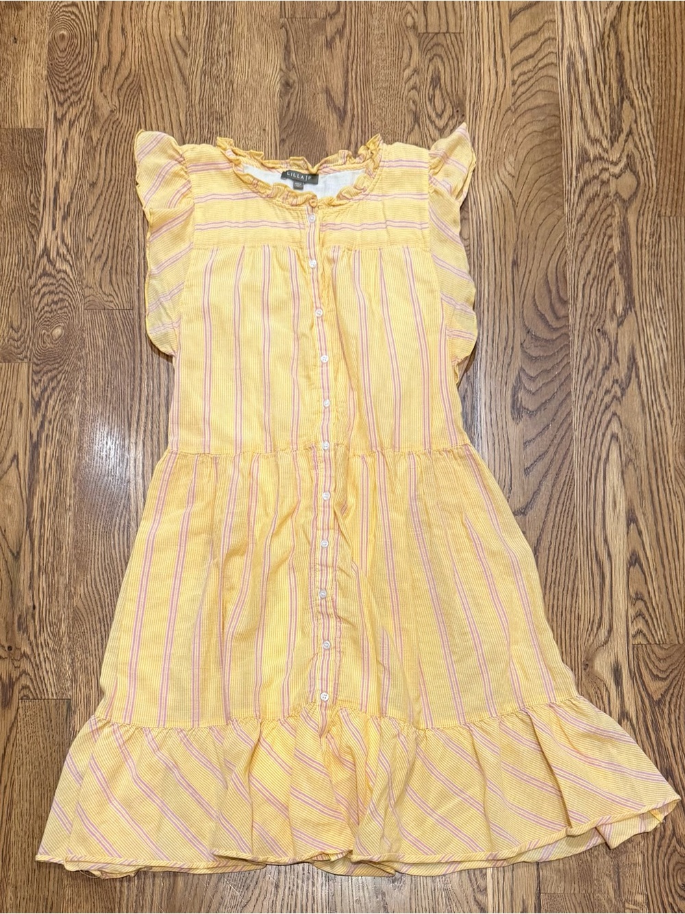 Lilla P Yellow Dress with Pink Stripes